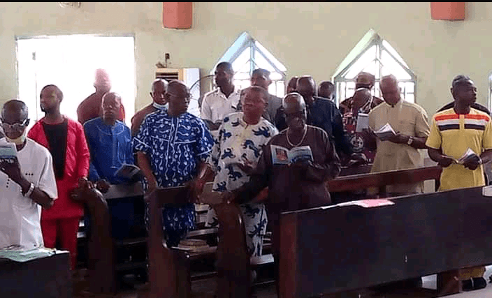 Church members gathered in fellowship